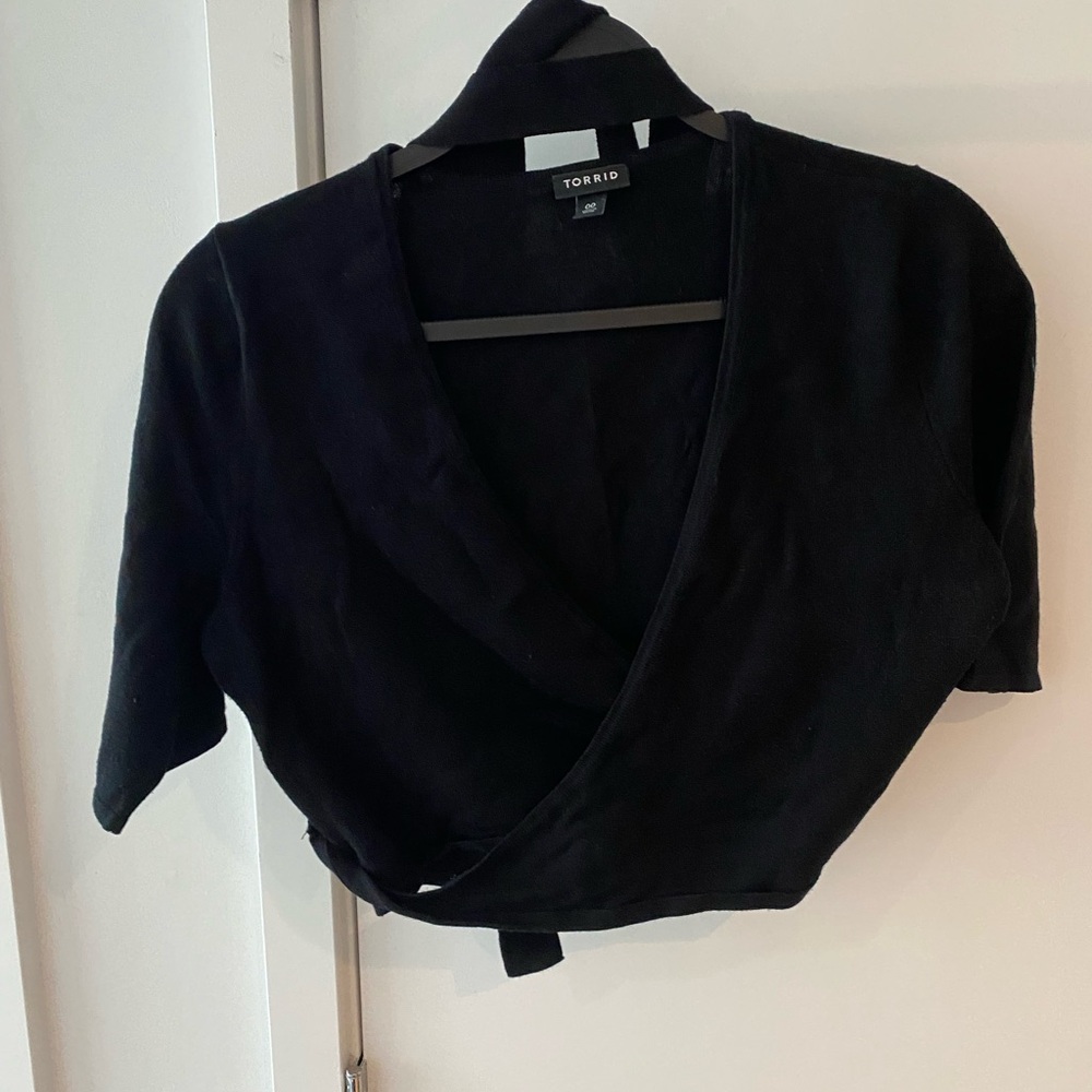 Torrid Black Wrap ballet cardigan  for Women
